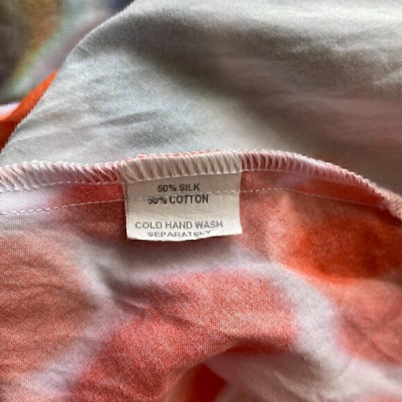 Mackenzie Mode Open Back Maxi Dress Multicolor Silk Cotton Sleeveless - Picture 6 of 8